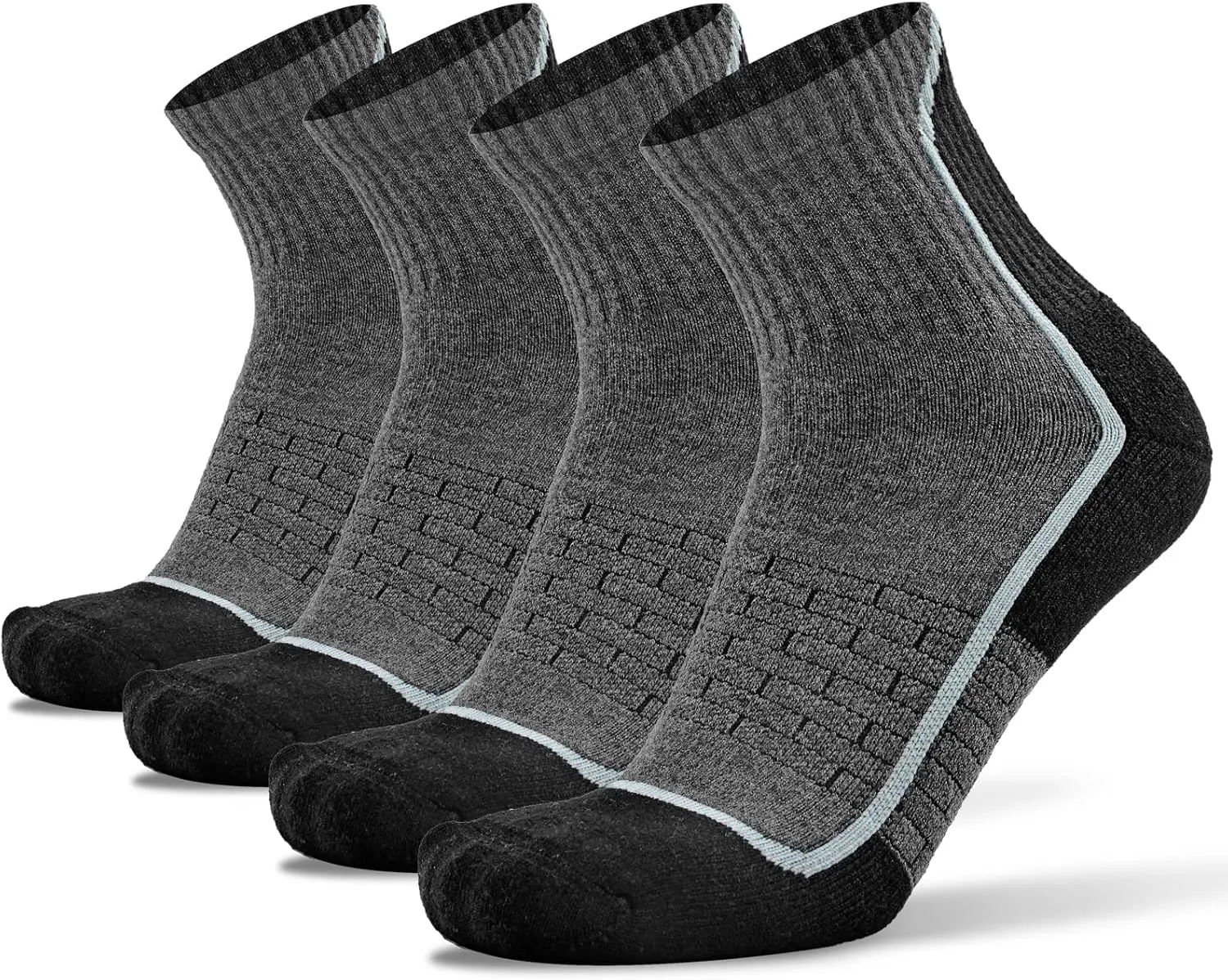 Socks Daze Merino Wool Blend Ankle Running Hiking Socks for Men Women Athletic Cushioned Quarter Walking Basketball Socks