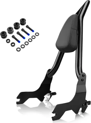 Softail Fat Bob Backrest Sissy Bar compatible with Harley Davidson FXFB FXFBS, 26" Tall Quick Release Detachable Passenger Backrest, 2018-2023, Glossy black