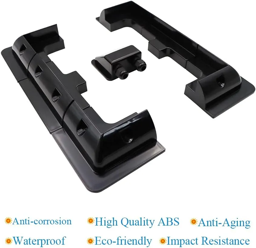 Solar Panel Mounting Brackets ABS Corner Bracket Kit 7PCS, Drill-Free Widely Used on Roofs of RV, Caravans, Vehicles, Camper Vans, Sheds, Garages, Deck of Boats, Black