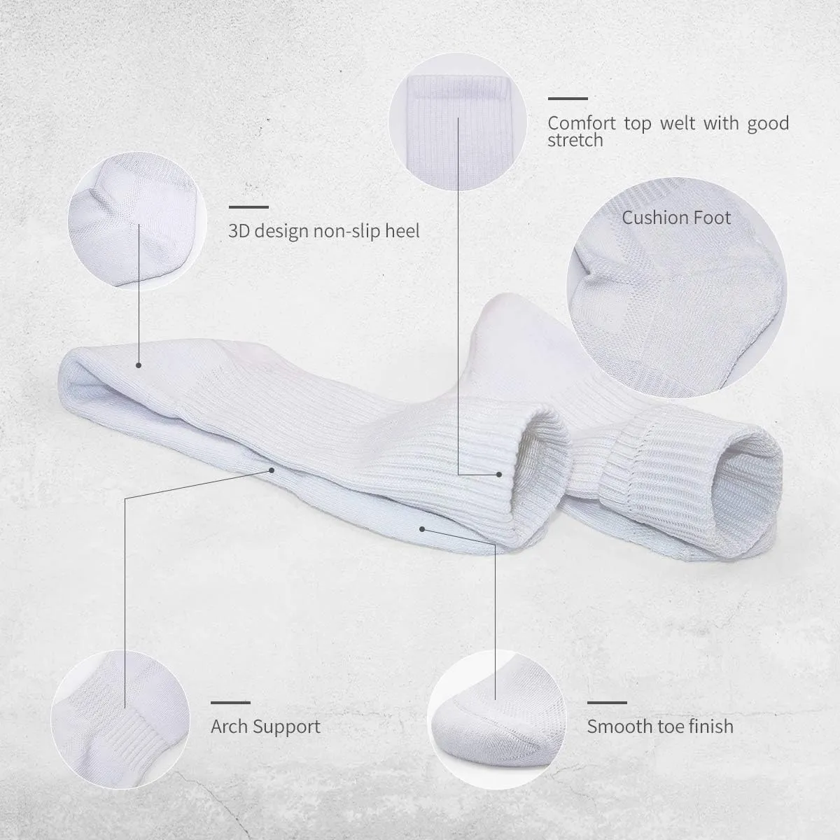 SOX TOWN Unisex Cushioned Crew Training Athletic Socks Men & Women with Combed Cotton Moisture Wicking Breathable Performance