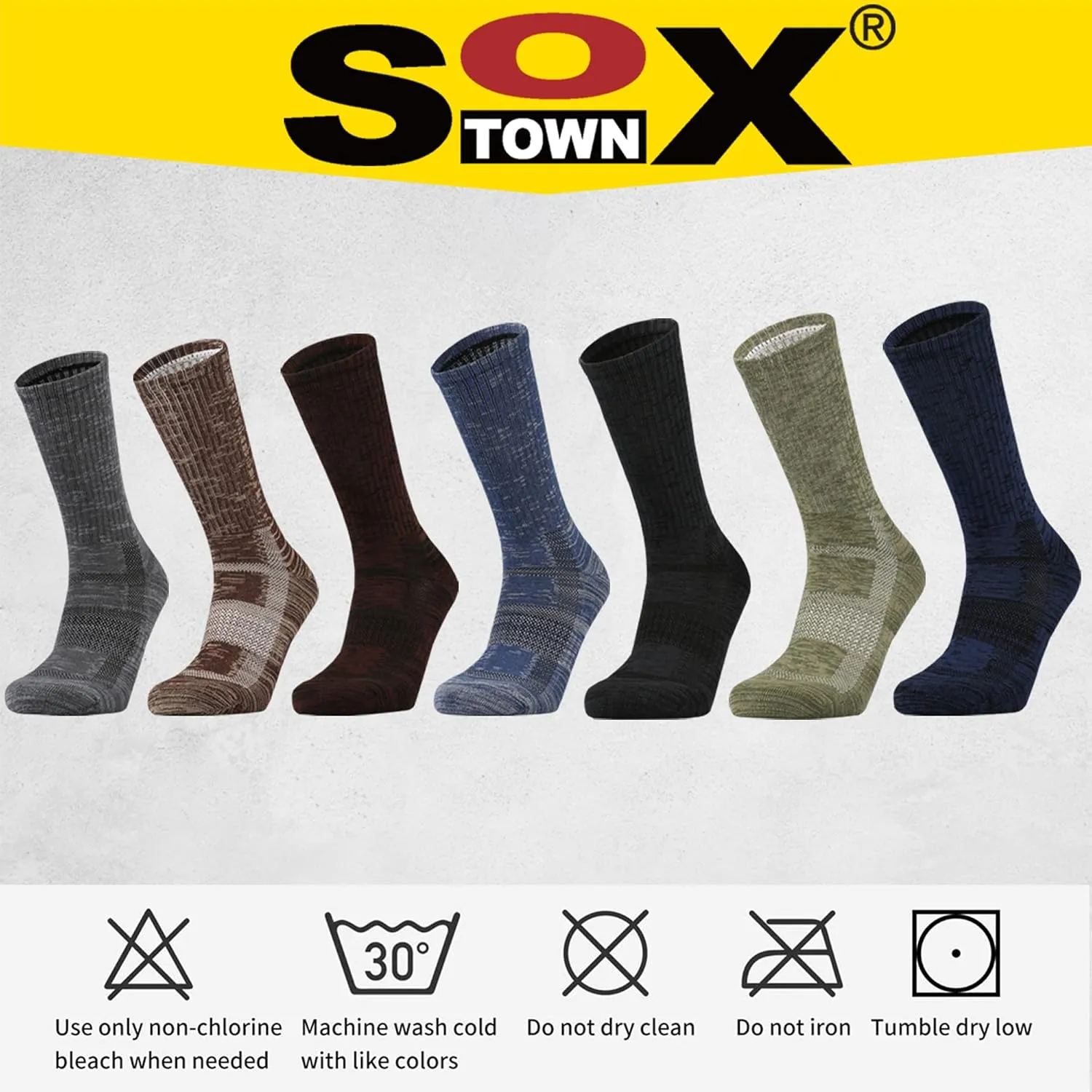 SOX TOWN Unisex Cushioned Crew Training Athletic Socks Men & Women with Combed Cotton Moisture Wicking Breathable Performance
