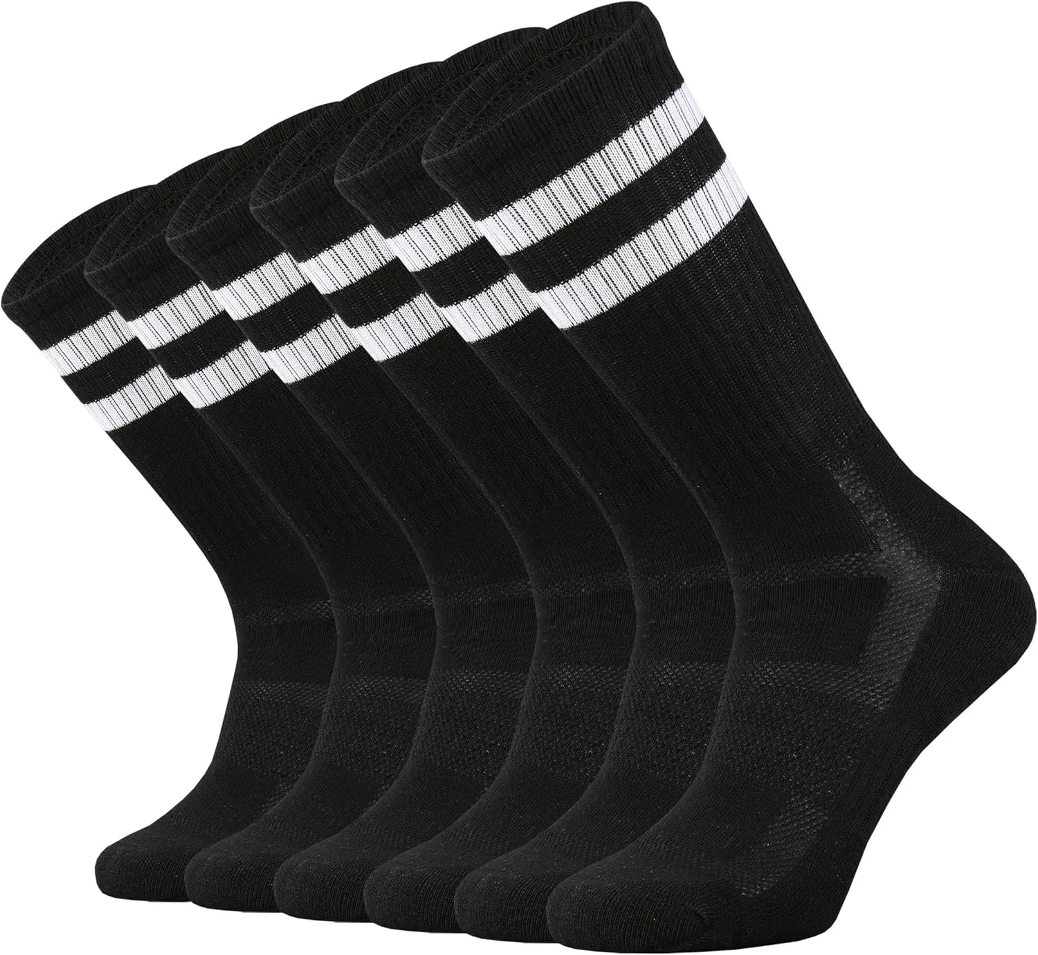 SOX TOWN Unisex Cushioned Crew Training Athletic Socks Men & Women with Combed Cotton Moisture Wicking Breathable Performance