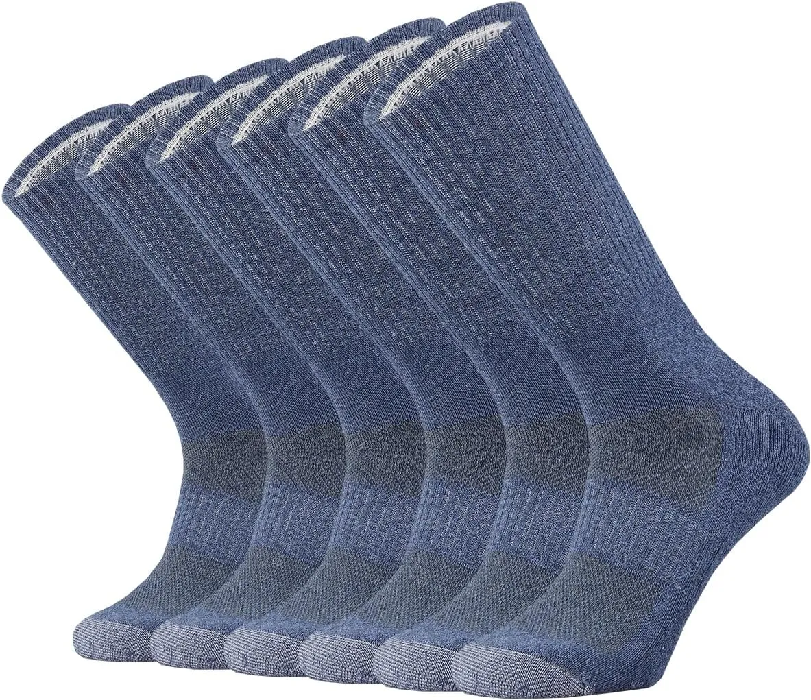 SOX TOWN Unisex Cushioned Crew Training Athletic Socks Men & Women with Combed Cotton Moisture Wicking Breathable Performance