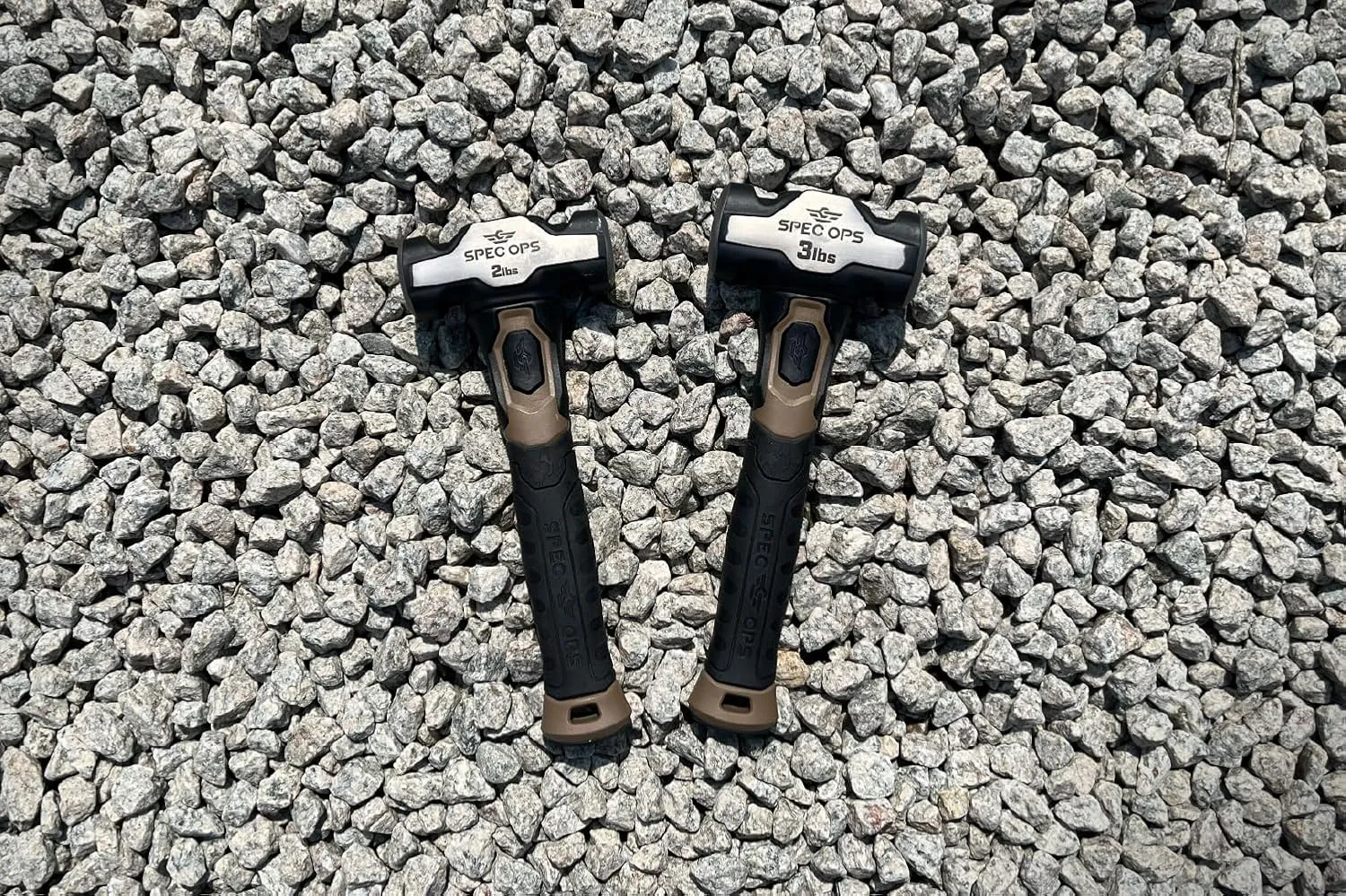 Spec Ops Tools Drilling Hammer, 3 lbs Sledge hammer with Bi-Material Shock Absorbing & Vibration Dampening Handle, 3% Donated to Veterans, Black/Tan