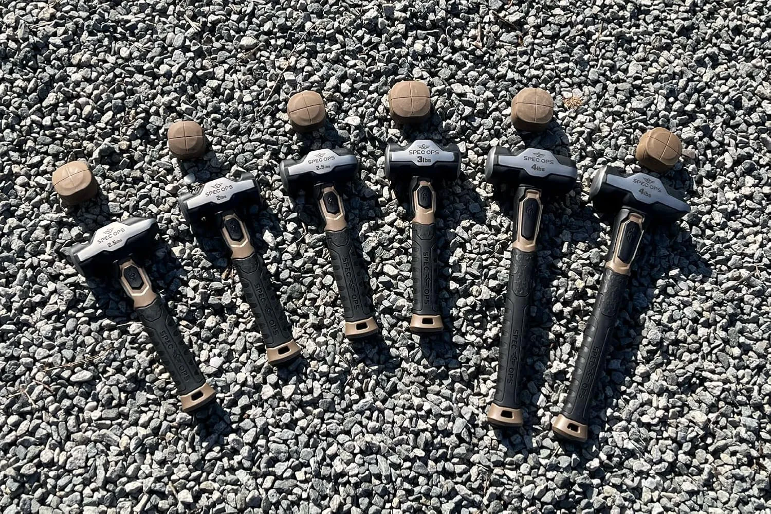 Spec Ops Tools Drilling Hammer, 3 lbs Sledge hammer with Bi-Material Shock Absorbing & Vibration Dampening Handle, 3% Donated to Veterans, Black/Tan