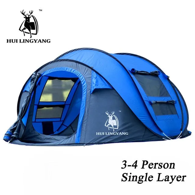 Special offer LINGYANG up camping Easy-to-use tent throw hiking waterproof outdoor large tents family waterproof tent throwing pop automatic tents HUI