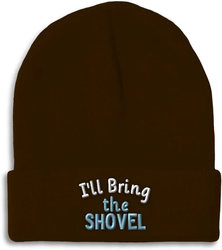 Speedy Pros Beanies for Men I'll Bring The Shovel Skull Cap Winter Hats for Women Acrylic 1 Size