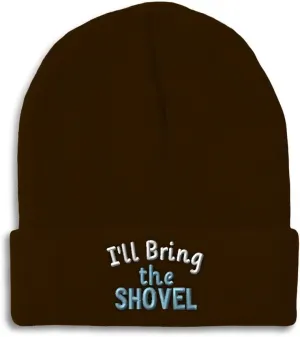 Speedy Pros Beanies for Men I'll Bring The Shovel Skull Cap Winter Hats for Women Acrylic 1 Size