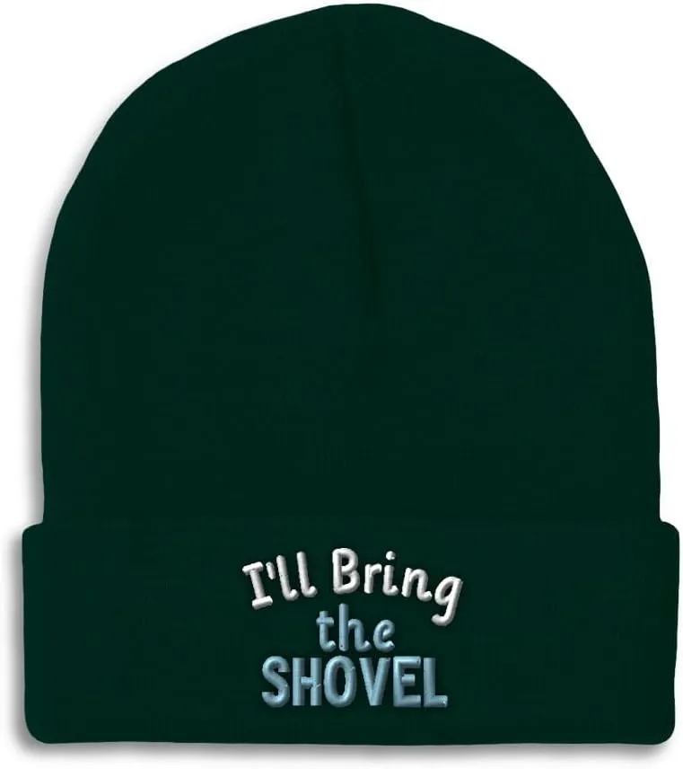 Speedy Pros Beanies for Men I'll Bring The Shovel Skull Cap Winter Hats for Women Acrylic 1 Size