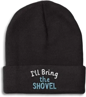 Speedy Pros Beanies for Men I'll Bring The Shovel Skull Cap Winter Hats for Women Acrylic 1 Size