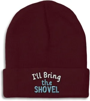 Speedy Pros Beanies for Men I'll Bring The Shovel Skull Cap Winter Hats for Women Acrylic 1 Size