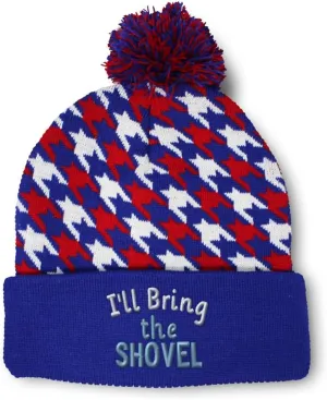 Speedy Pros Pom Pom Beanies for Women I'll Bring The Shovel Skull Cap Winter Hats for Men Acrylic 1 Size