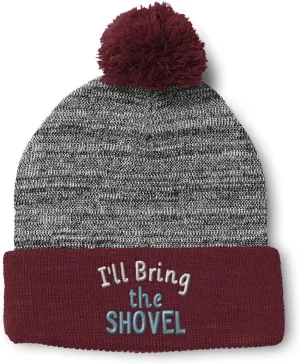 Speedy Pros Pom Pom Beanies for Women I'll Bring The Shovel Skull Cap Winter Hats for Men Acrylic 1 Size