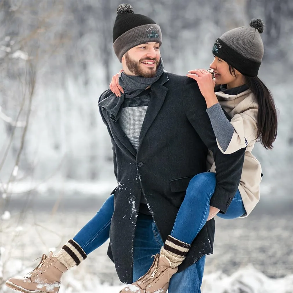 Speedy Pros Pom Pom Beanies for Women I'll Bring The Shovel Skull Cap Winter Hats for Men Acrylic 1 Size