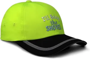 Speedy Pros Reflective Running Hat I'll Bring The Shovel Polyester Soft Neon Hunting Baseball Cap Neon Yellow Black