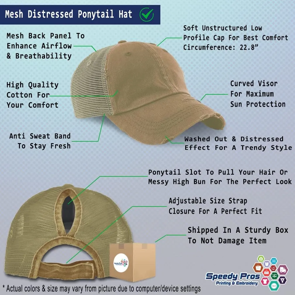 Speedy Pros Womens Ponytail Cap I'll Bring The Shovel Cotton Distressed Trucker Hats