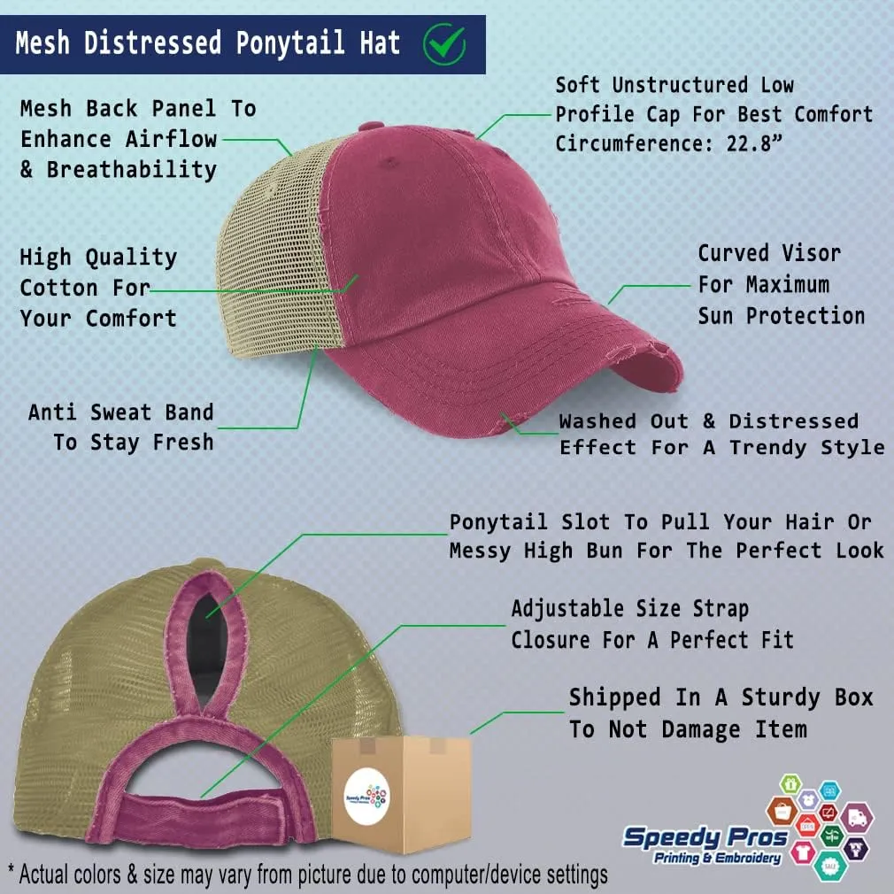 Speedy Pros Womens Ponytail Cap I'll Bring The Shovel Cotton Distressed Trucker Hats