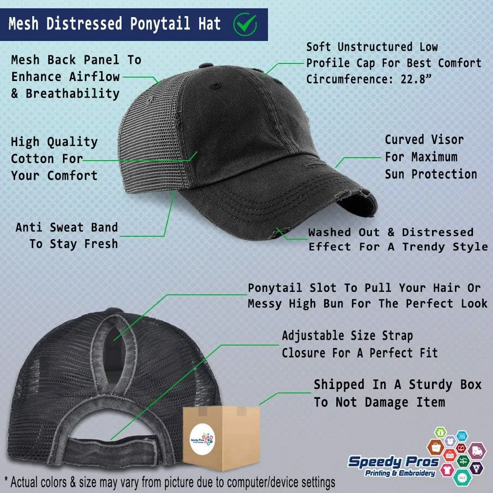 Speedy Pros Womens Ponytail Cap I'll Bring The Shovel Cotton Distressed Trucker Hats