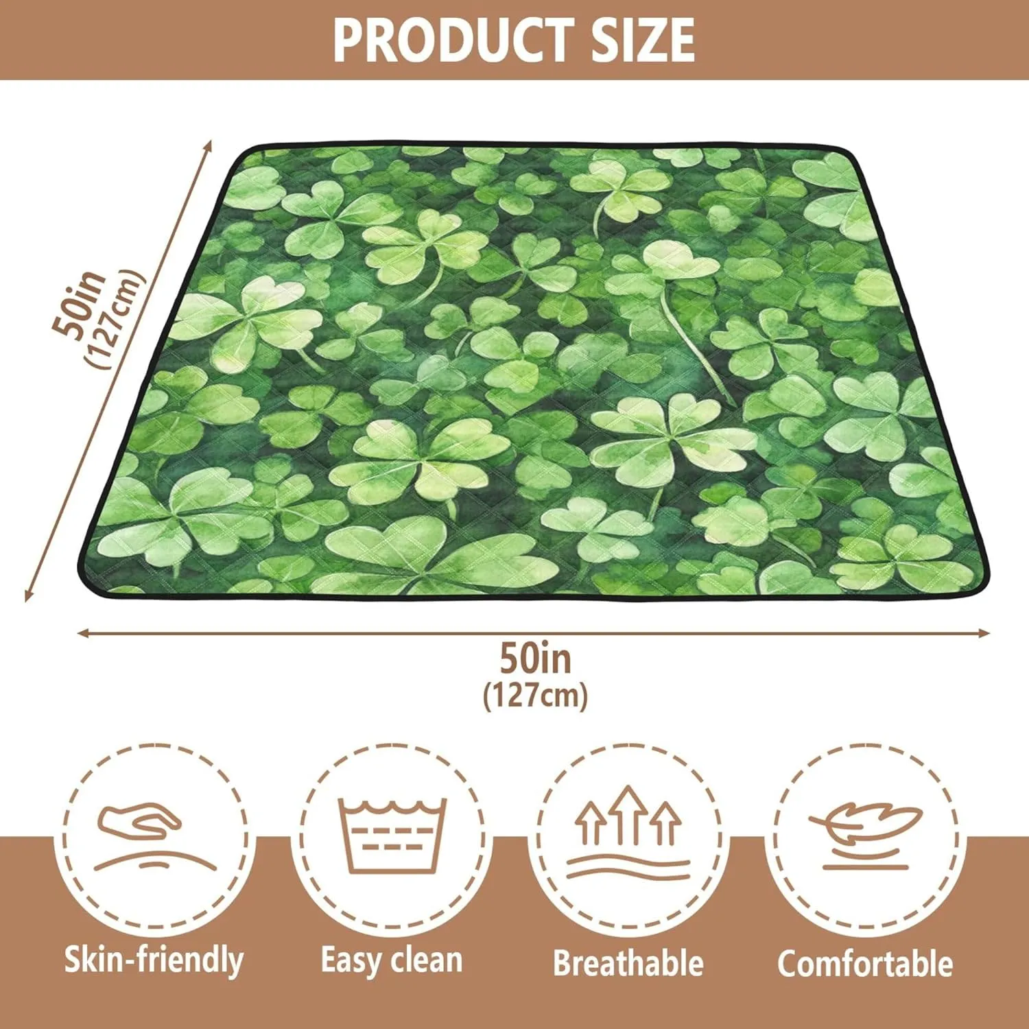 St Soft Foam Baby Playmat for Floor Cozy Breathable Padded Baby Mat for Baby Kids Toddlers Infants, 50'' x 50''