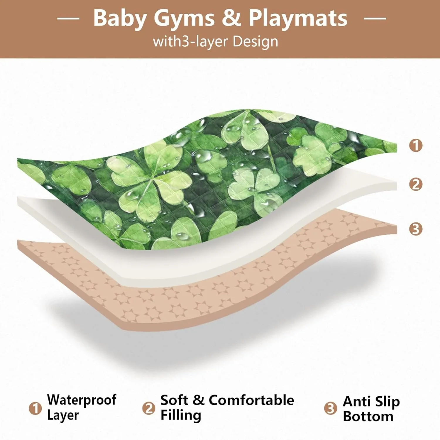 St Soft Foam Baby Playmat for Floor Cozy Breathable Padded Baby Mat for Baby Kids Toddlers Infants, 50'' x 50''
