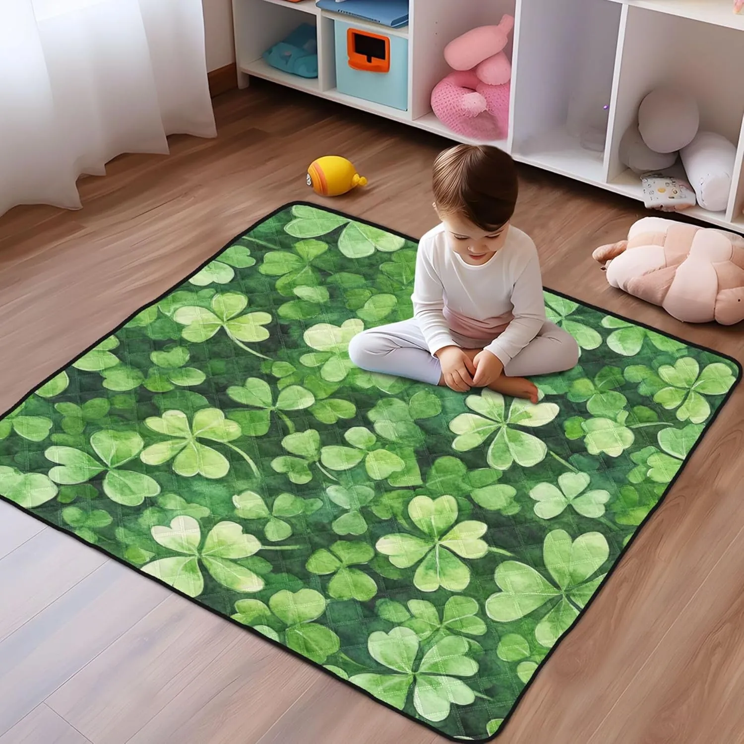 St Soft Foam Baby Playmat for Floor Cozy Breathable Padded Baby Mat for Baby Kids Toddlers Infants, 50'' x 50''