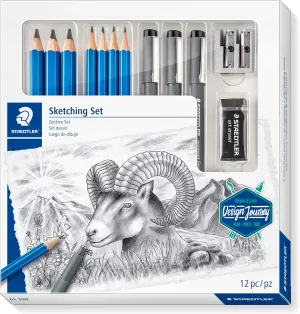 Staedtler Mars Lumograph Art Set | Drawing Kit with Art Pencils, Drawing Pens, Eraser and Double Hole Sharpener (61 100)