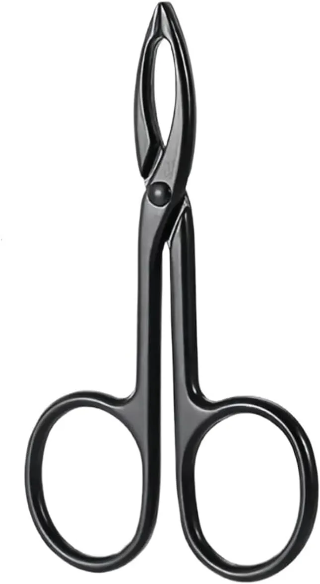 Stainless Steel Elbow Eyebrow Pliers Clip Scissors Tweezers Straight Pointed Professional Plucking Makeup Beauty Tools(Black straight mouth)