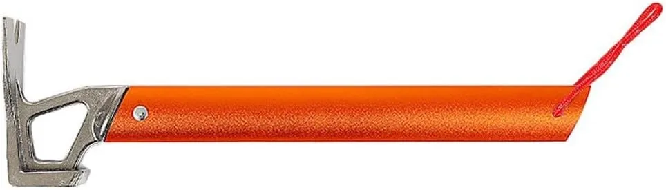 Stainless Steel Tent Hammer For for Camping Lightweight Aluminum Handle with Nail Puller Hook (Orange)