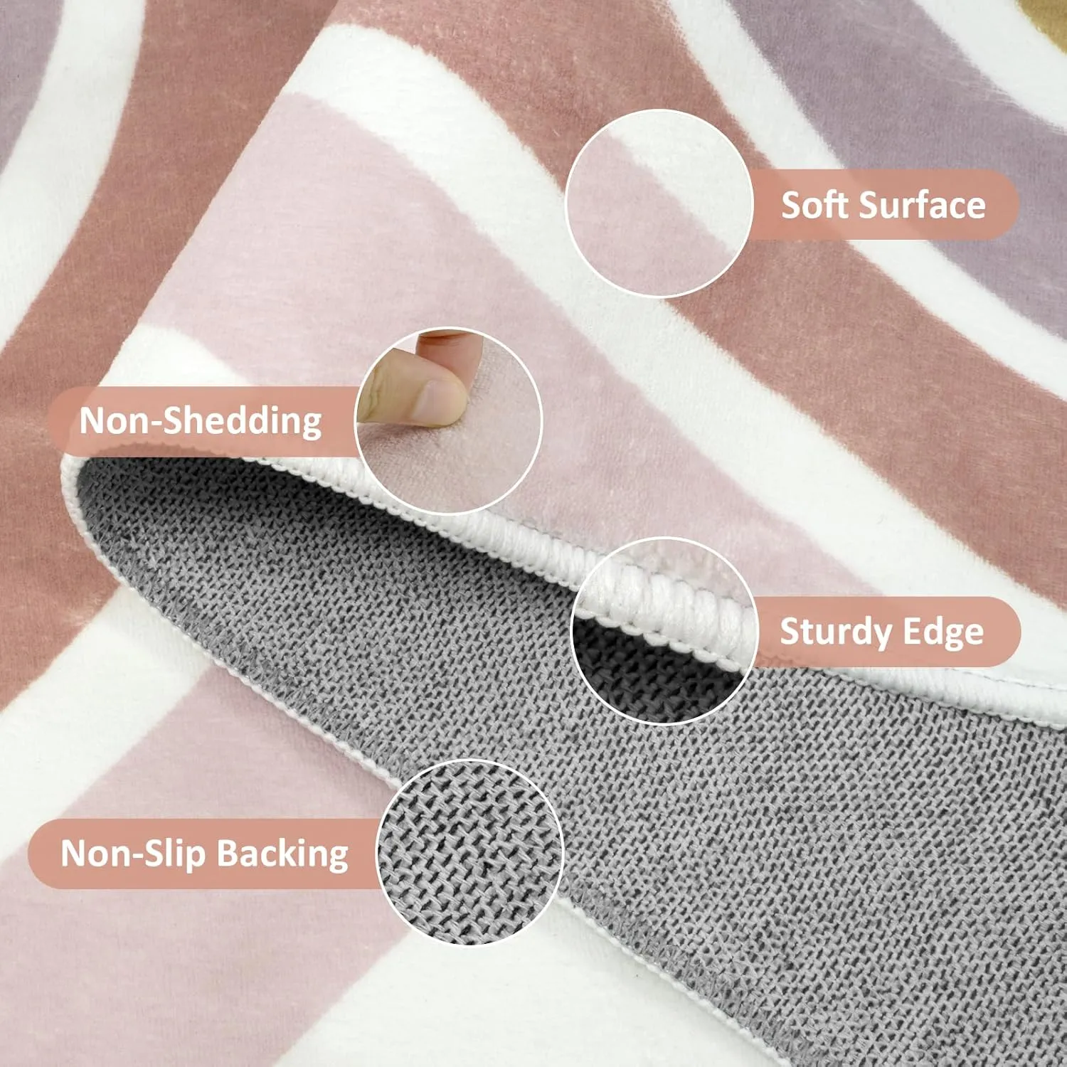 STARUIA Washable Rainbow Rug for Girls Bedroom, Boho Classroom Rug Small 3x5 Area Rug for Kids Room, Soft Kids Carpet Non-Slip Nursery Rug for Playroom Tent Baby Dorm