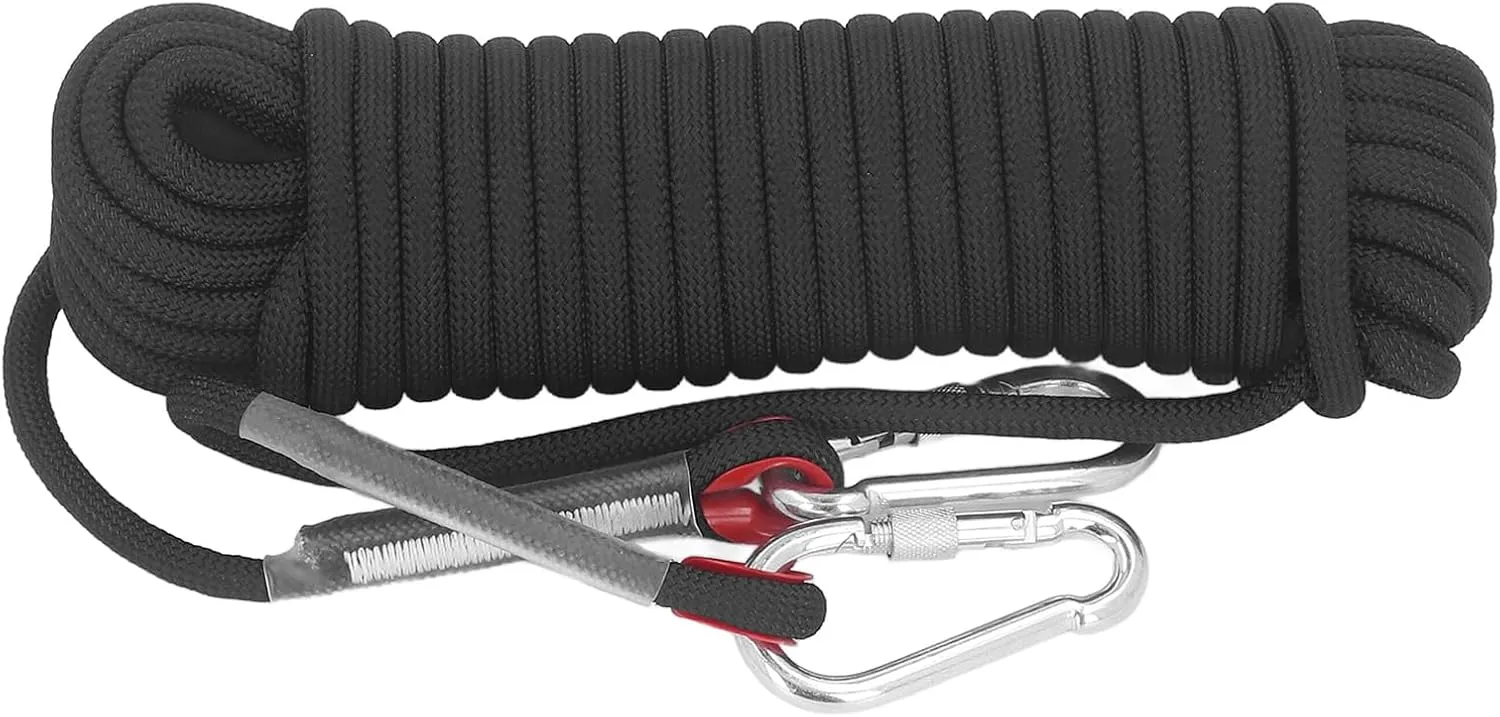 Static Rope for Climbing, Avoids Falling Safety Protection for Scaing Easy to Use Light to Escape (Black)