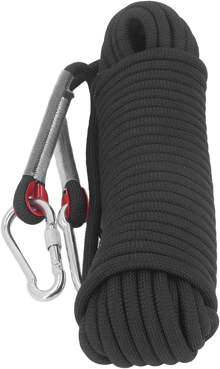 Static Rope for Climbing, Avoids Falling Safety Protection for Scaing Easy to Use Light to Escape (Black)