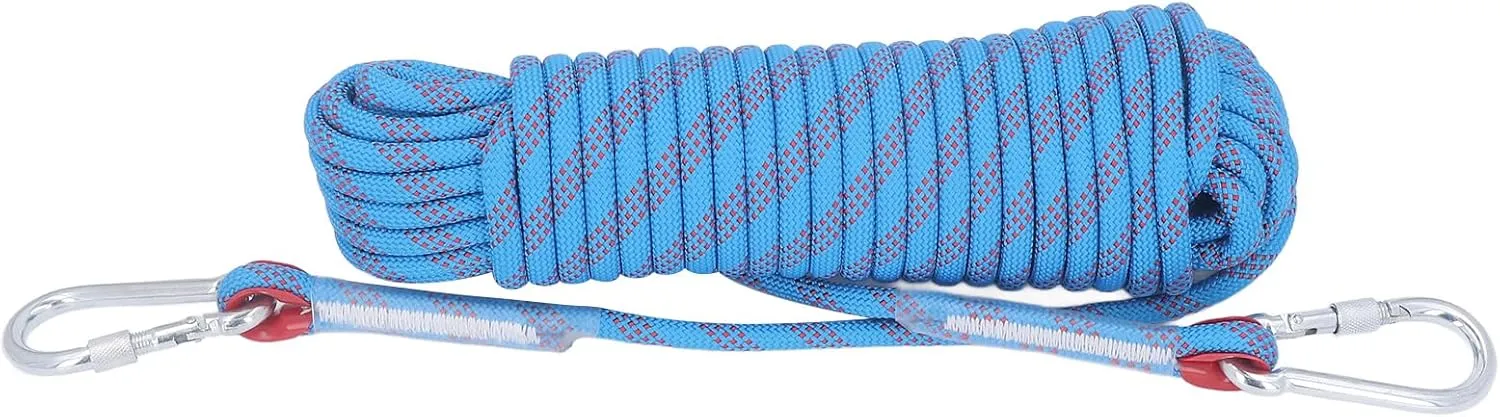 Static Rope for Climbing, Avoids Falling Safety Protection for Scaing Easy to Use Light to Escape (Blue)