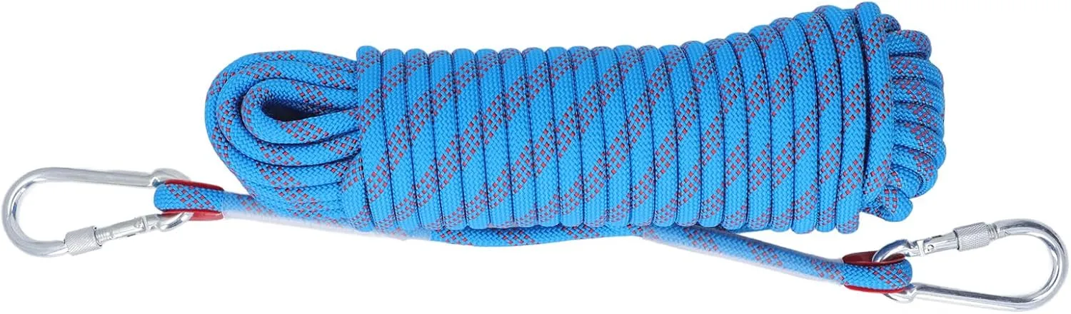 Static Rope for Climbing, Avoids Falling Safety Protection for Scaing Easy to Use Light to Escape (Blue)
