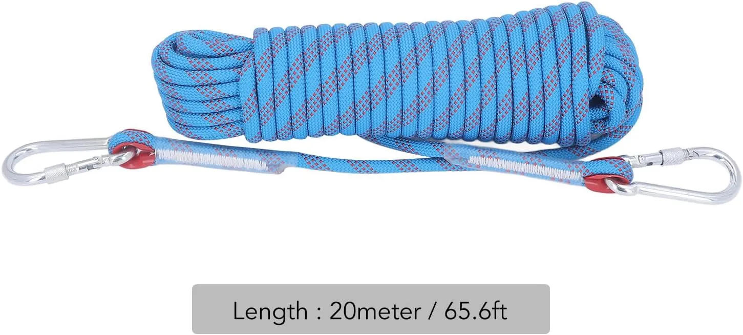 Static Rope for Climbing, Avoids Falling Safety Protection for Scaing Easy to Use Light to Escape (Blue)
