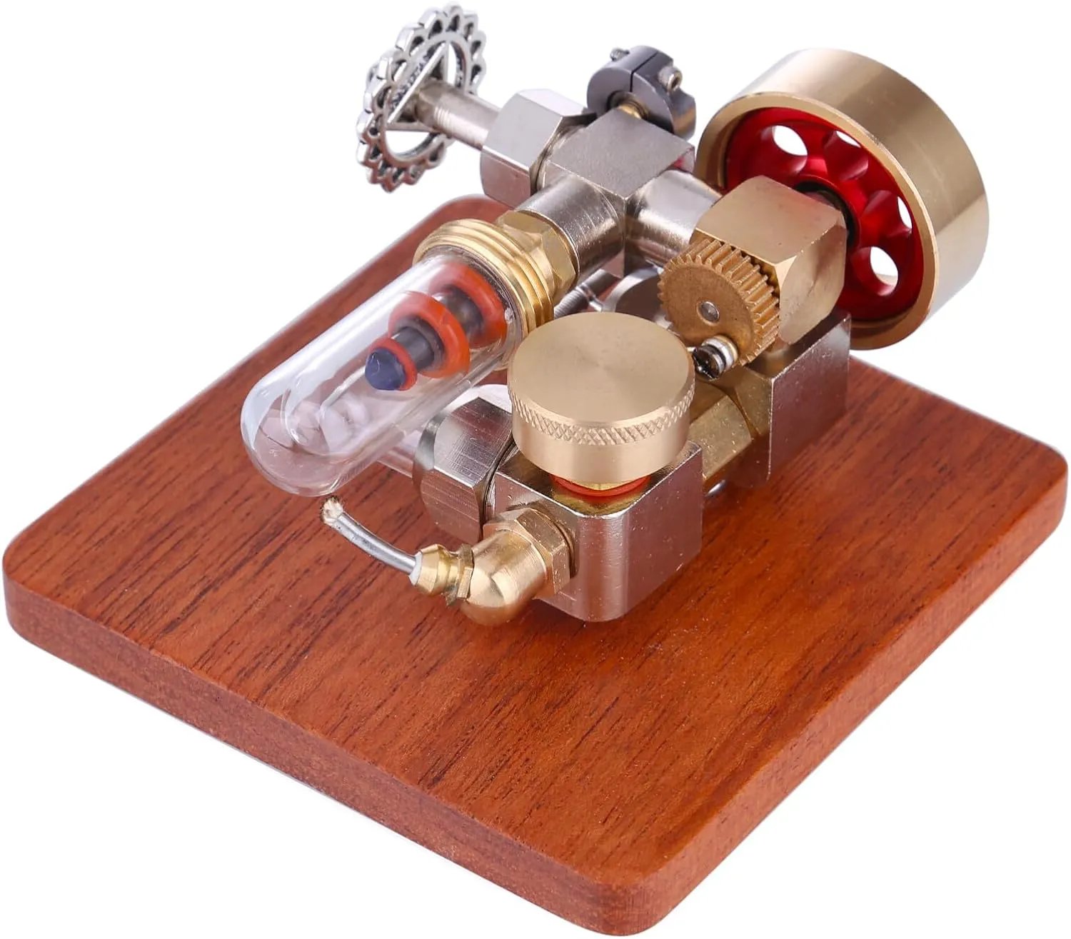 Stirling Engine Model Kit, Adjustable Speed Alcohol-Powered Stirling Engine with Speed Control Knob for Physical Science Experiment Display