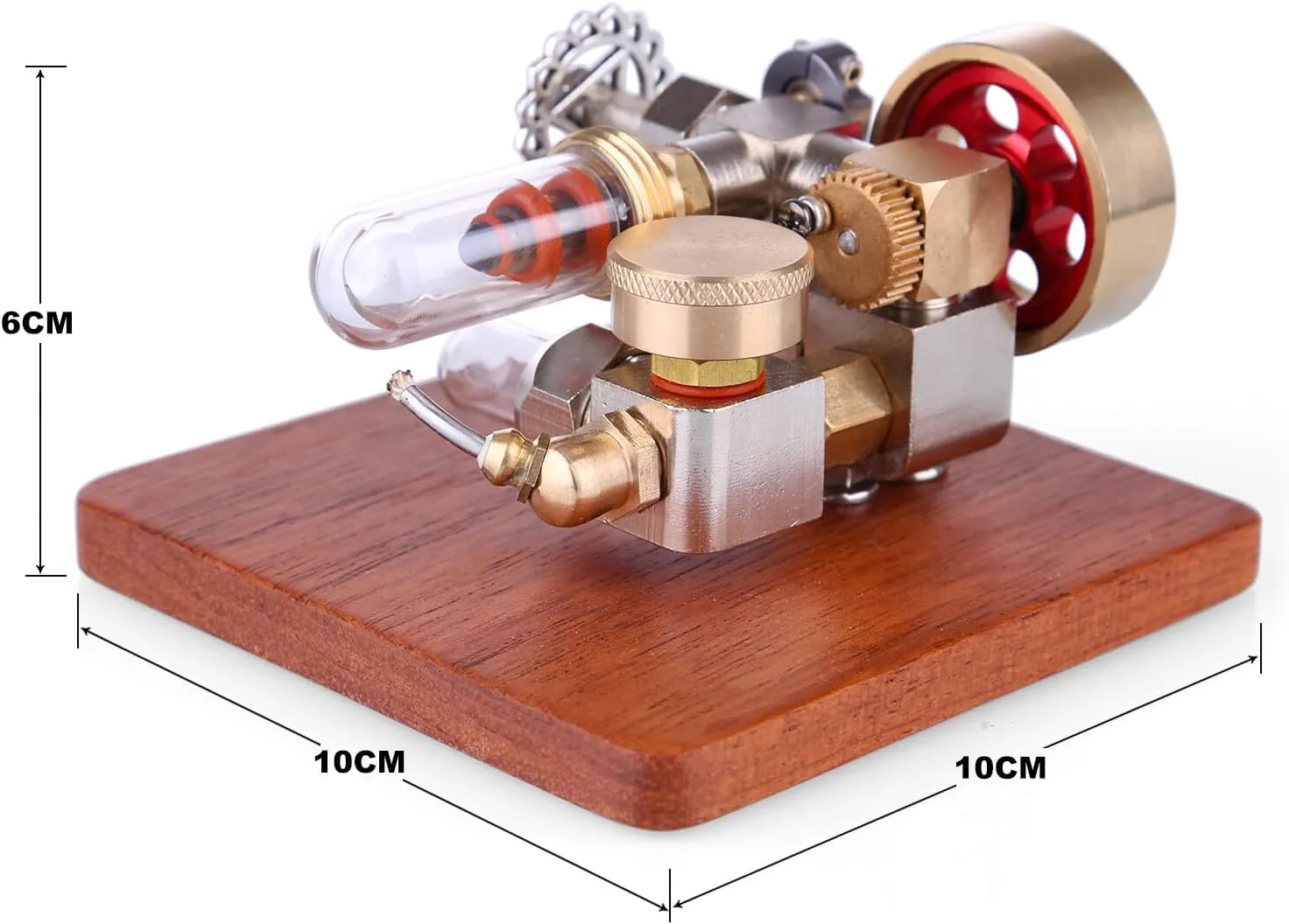 Stirling Engine Model Kit, Adjustable Speed Alcohol-Powered Stirling Engine with Speed Control Knob for Physical Science Experiment Display