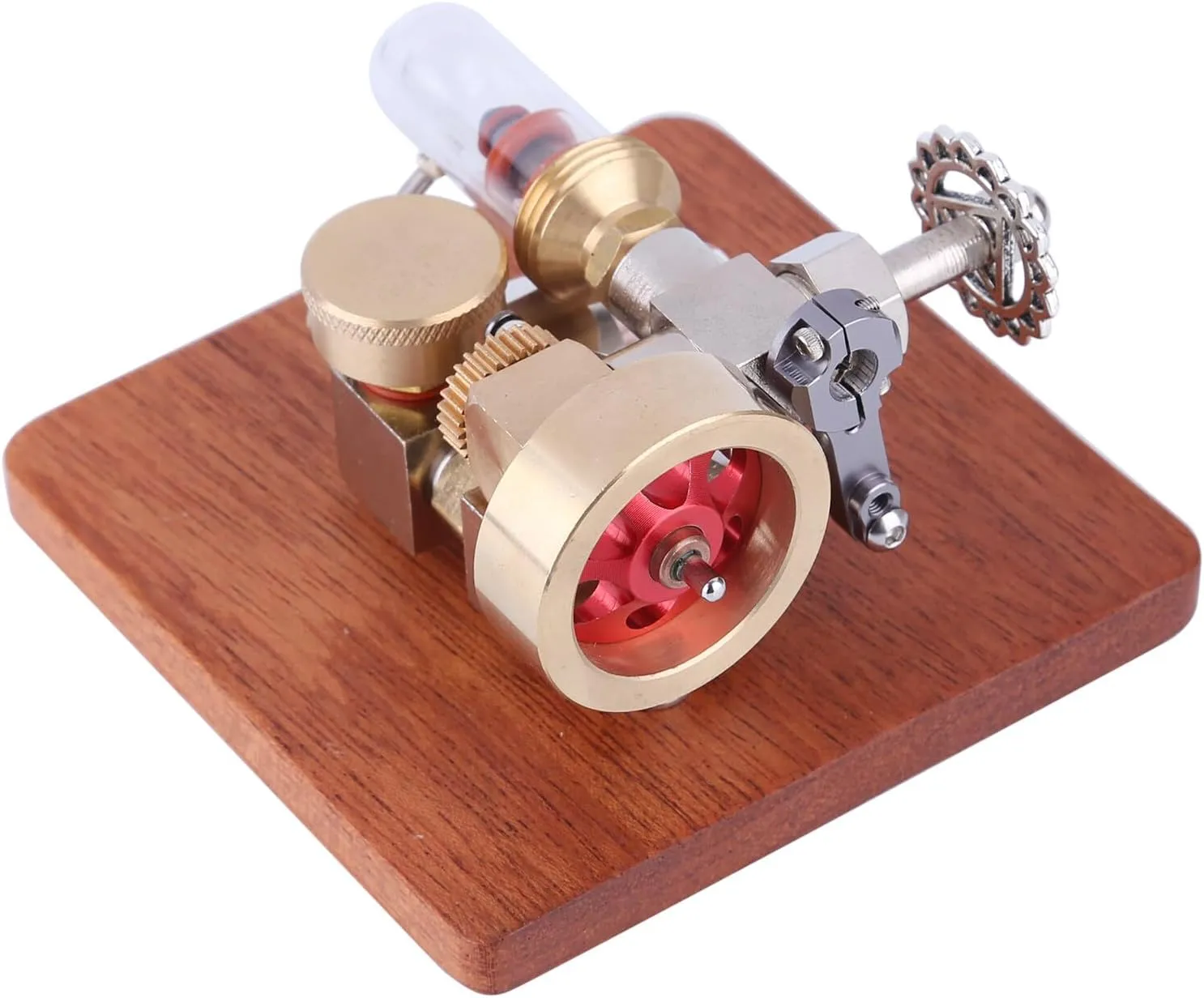Stirling Engine Model Kit, Adjustable Speed Alcohol-Powered Stirling Engine with Speed Control Knob for Physical Science Experiment Display