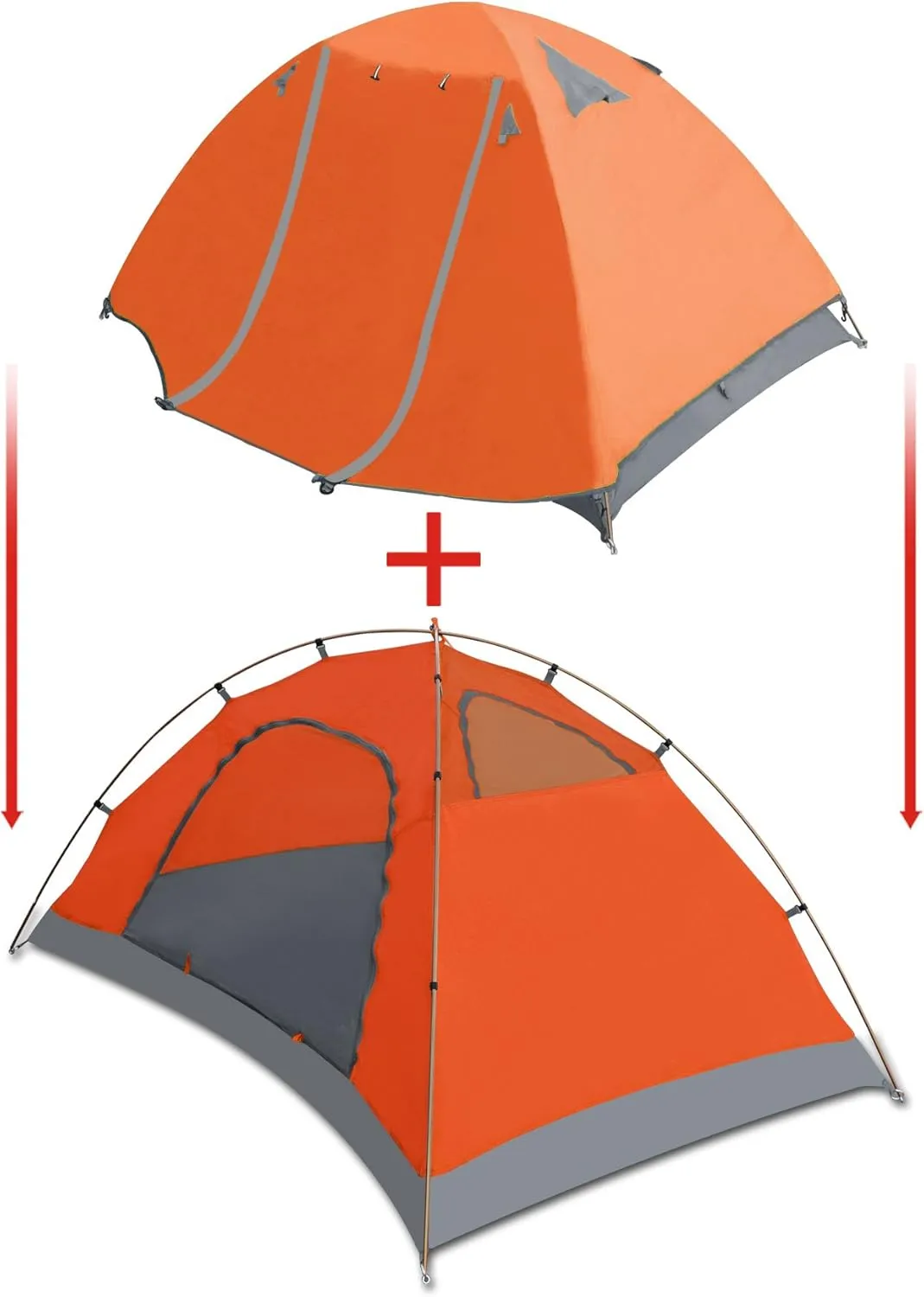 Strong Camel Portable 1-2 Persons Backpacking Tent Double Layer Outdoor Waterproof Camping Hiking