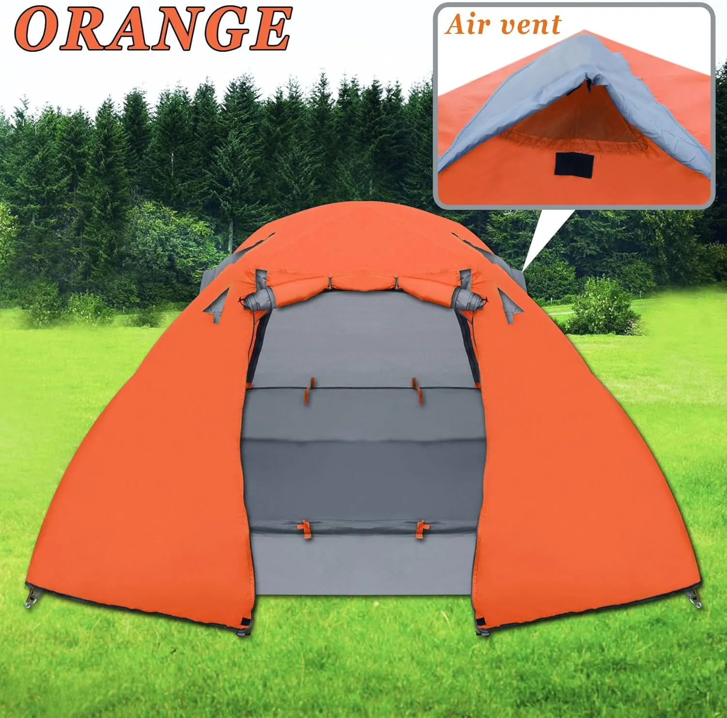 Strong Camel Portable 1-2 Persons Backpacking Tent Double Layer Outdoor Waterproof Camping Hiking