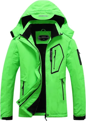 SUOKENI Women's Waterproof Warm Winter Snow Coat Hooded Raincoat Ski Snowboarding Jacket