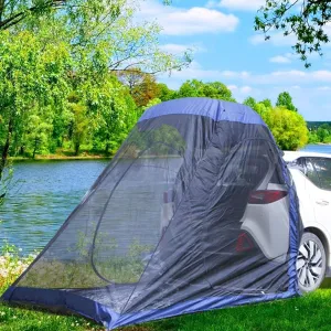 SUV Camping Tent, SUV Tailgate Tent with Awning, Car Camping Tent, 210D Oxford Cloth Awning Extension Tents Rain Proof Double Layer with Storage Bag, Car Tailgate Tent for SUV Car Tailgate