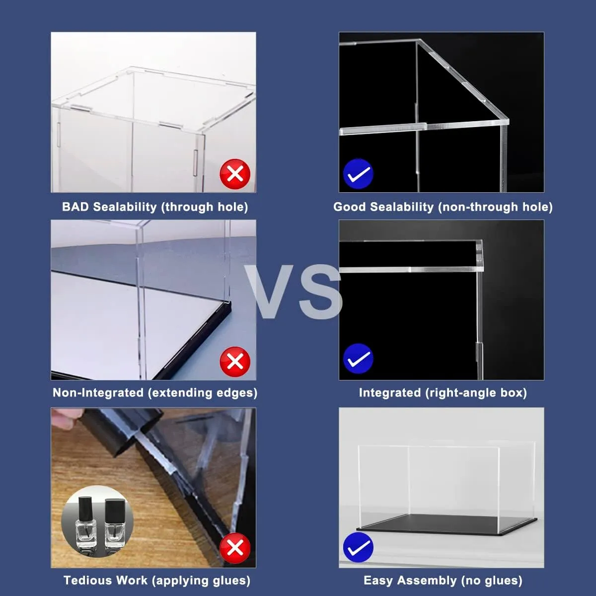 SVENJBB Coins Display Case, 12x12x4 Inch Acrylic Box for Display, Clear Acrylic Display Cases with Matte Black Base for Books, Stamps, Cards and Jewelry