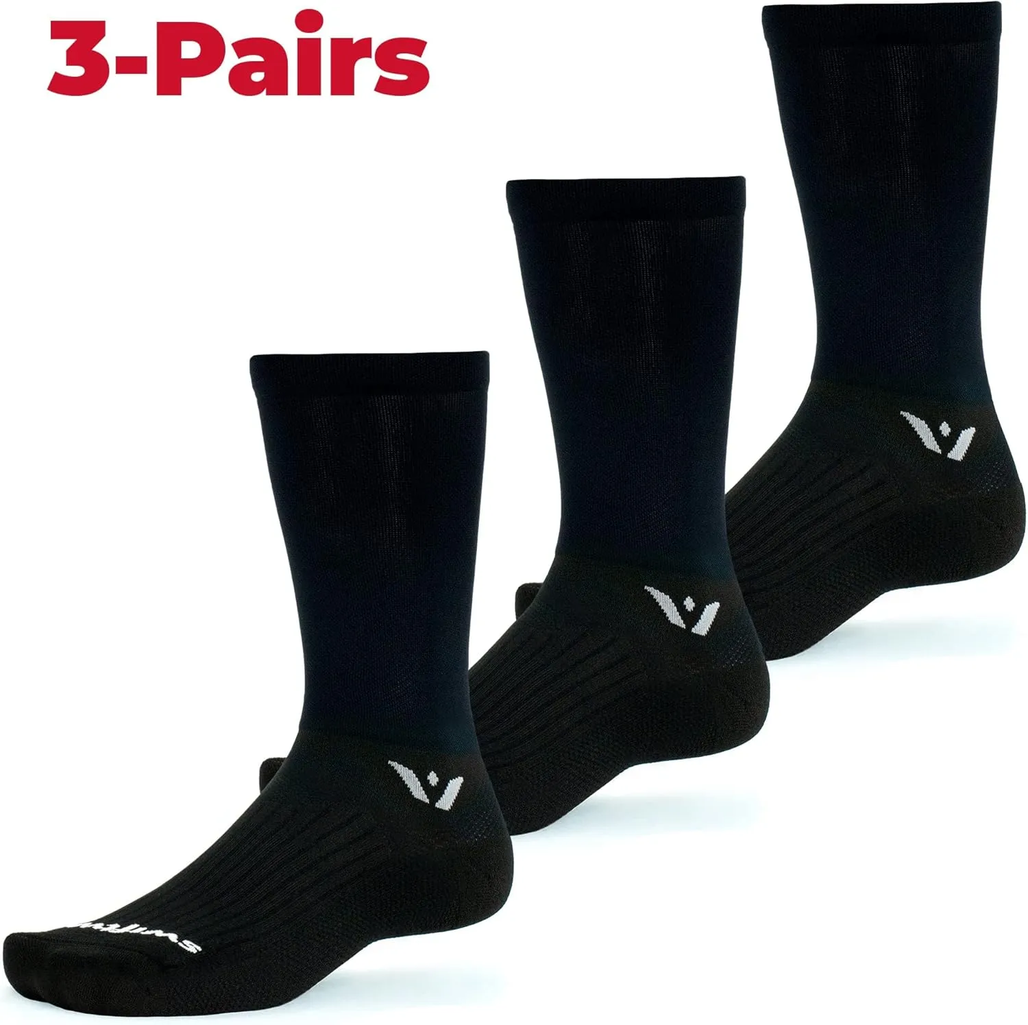 Swiftwick- ASPIRE Crew Cycling Socks, Firm Compression Fit, Moisture Wicking