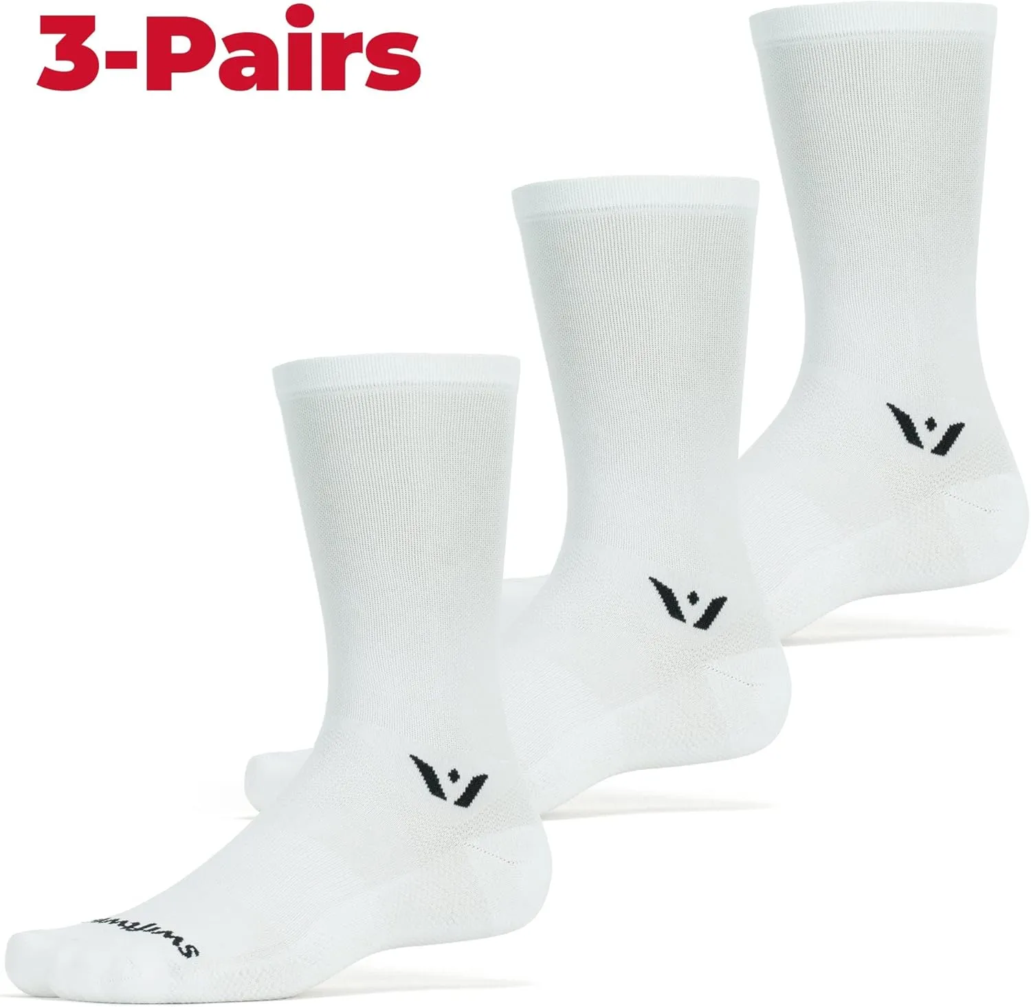 Swiftwick- ASPIRE Crew Cycling Socks, Firm Compression Fit, Moisture Wicking