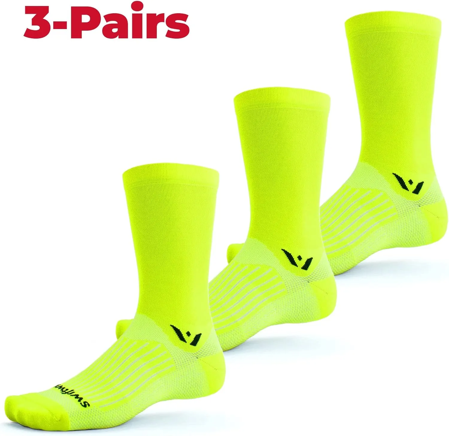 Swiftwick- ASPIRE Crew Cycling Socks, Firm Compression Fit, Moisture Wicking