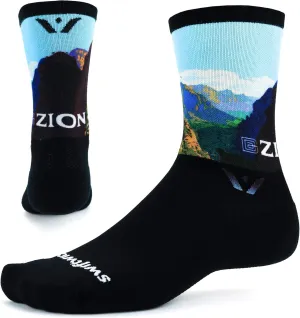 Swiftwick VISION IMPRESSION Crew, National Parks Edition, Running, Hiking and Cycling Socks