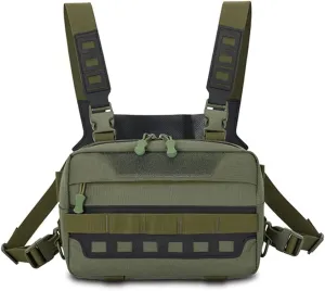 Tactical Chest Rig Pack, Breathable Running Chest Bag, Molle Sports Utility Chest Pack for Running Hiking Cycling