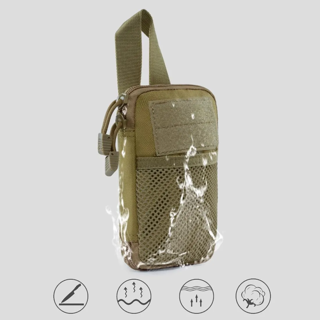 Tactical EDC Pocket Organizer Pouch Tactical Flashlight Pouch Holster Tool Belt Pouch Small Tech Pouch Belt Bag for MOLLE Gear