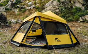 TAILI Inflatable Blow Up Tent for Camping with Hand Pump for 2/4/6/8 Person, Easy Setup Outdoor Inflatable Oxford Waterproof Air Tent House for Family Camping Adult