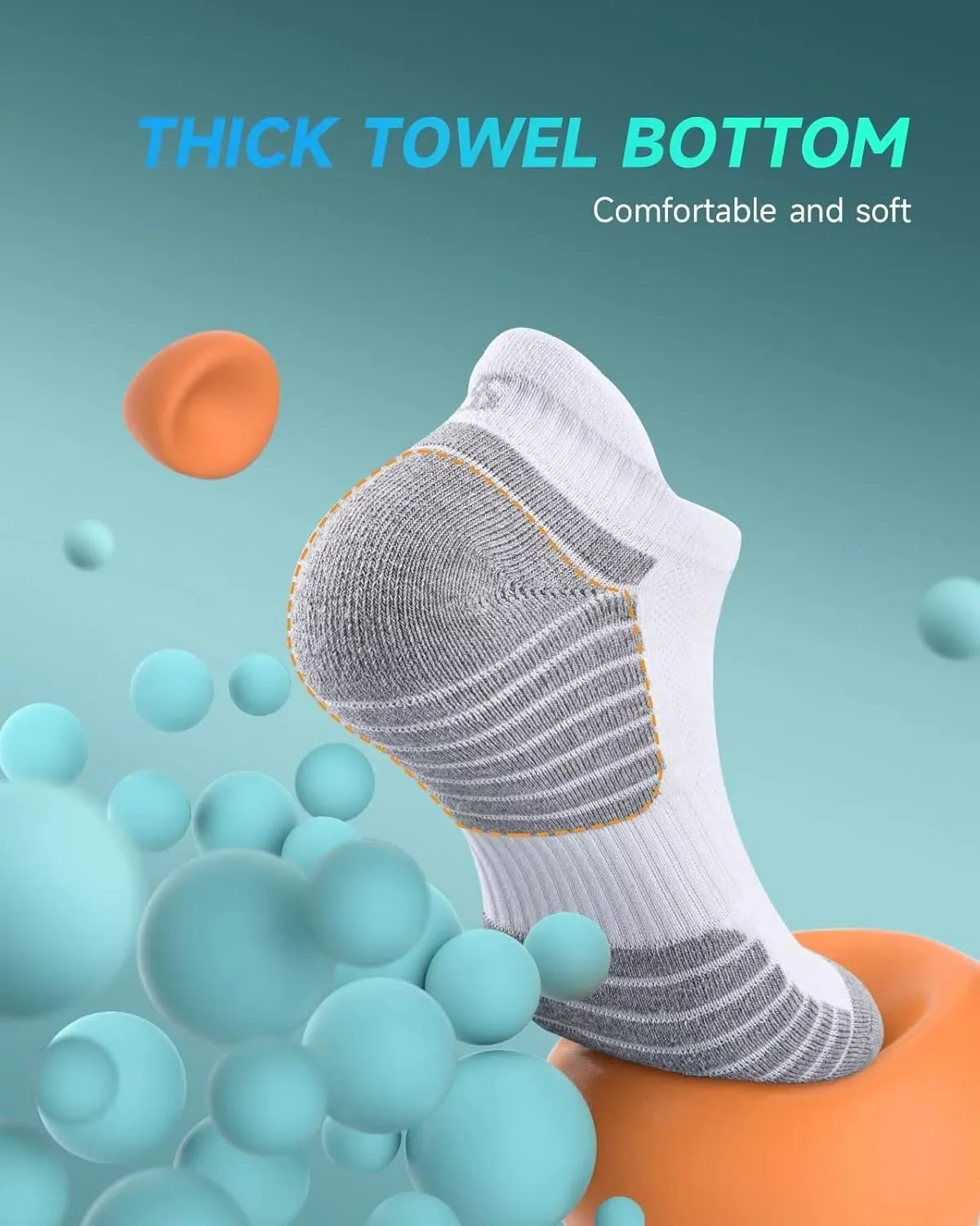 TANSTC Mens 6 Pairs Anti-Blister Cushioned Breathable Running Cotton Socks, Athletic Ankle Sports